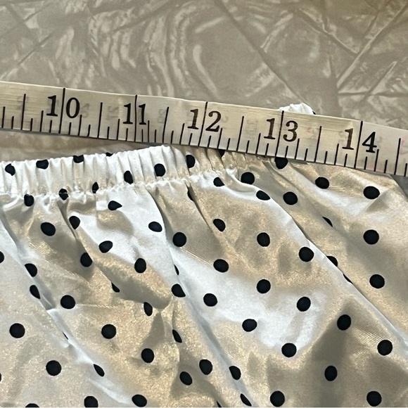 vintage silky pajama set white and navy blue shorts short sleeve size large - Picture 9 of 11